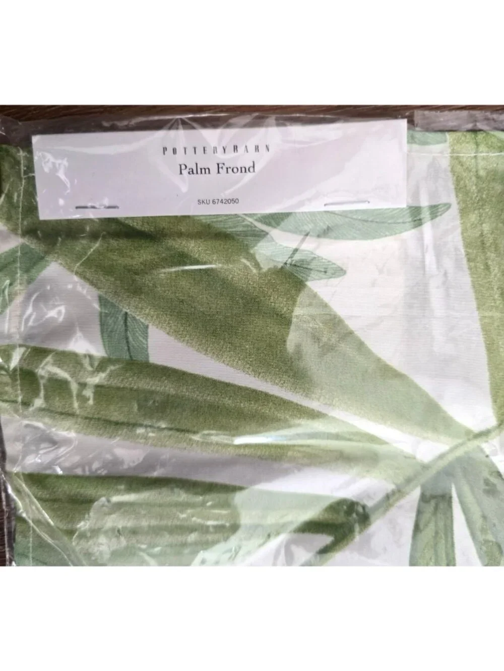 Pottery Barn Table Square Placement Palm Frond Organic Cotton Decor DH933